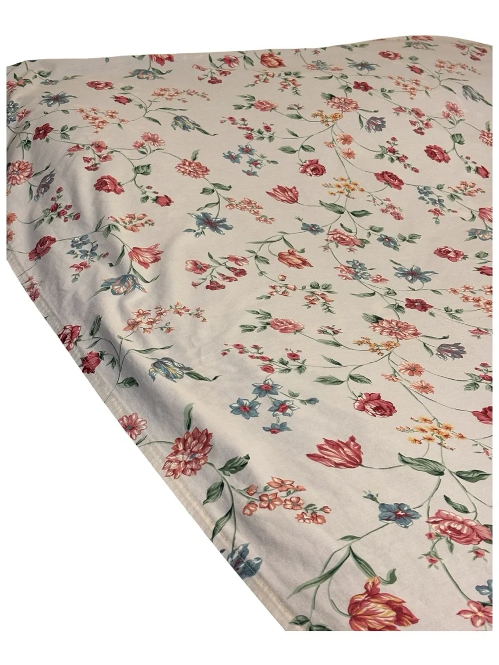 Vint Croscill Floral “Iris” Twin Sheet Set Flat Fitted Pink Tulip Morning Glory